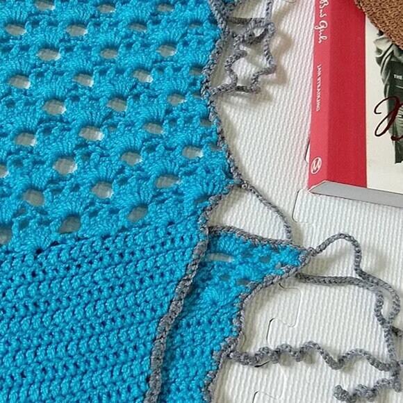 Boho Crochet Swimsuit Bodysuit OSFM Plus Size handmade lacy one piece washable - Picture 5 of 6